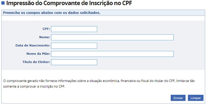 Solicitar Segunda via CPF